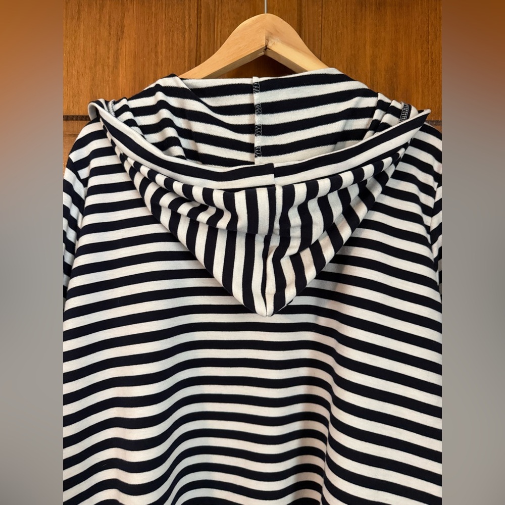 Striped Hooded Women's Cardigan Long Sleeve XL Coastal Swim Coverup - Picture 3 of 5